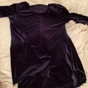 Navy Velvet Swing Dress Xl